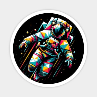 Cosmic Geometry - Astronaut in Abstract Space Magnet